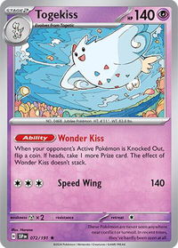 Togekiss - SV08: Surging Sparks (SSP) #072/191 - Rare Pokémon Trading Card