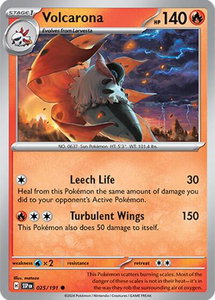 Volcarona - SV08: Surging Sparks (SSP) #025/191 - Common Pokémon Trading Card