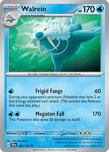 Walrein trading card from SV08: Surging Sparks Walrein - SV08: Surging Sparks Pokémon trading card