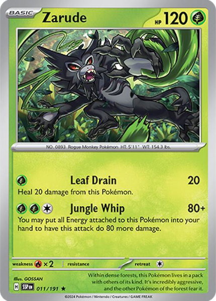 Zarude trading card from SV08: Surging Sparks Zarude - SV08: Surging Sparks Pokémon trading card