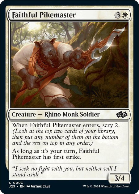 Faithful Pikemaster - Foundations Jumpstart Magic: The Gathering trading card