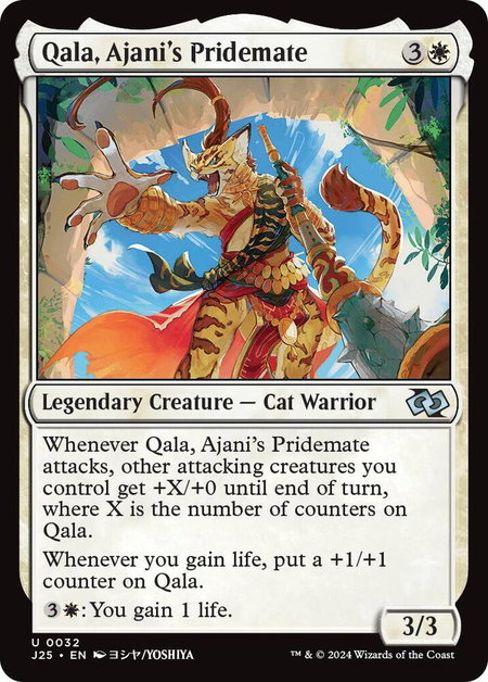 Qala, Ajani's Pridemate (Anime) - Foundations Jumpstart Magic: The Gathering trading card