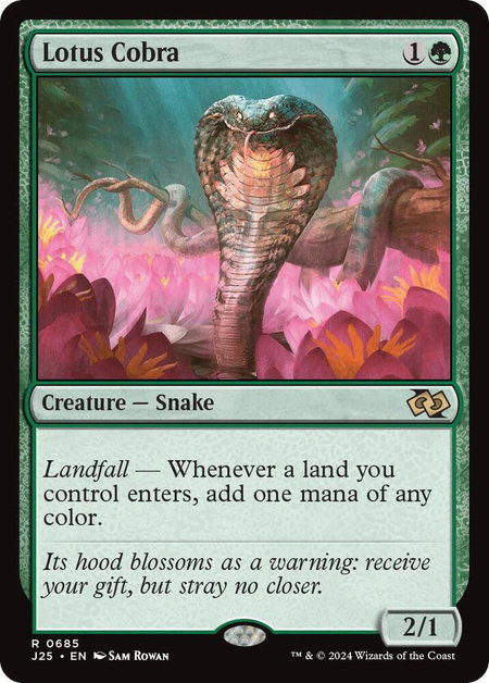 Lotus Cobra trading card from Foundations Jumpstart Lotus Cobra - Foundations Jumpstart Magic: The Gathering trading card