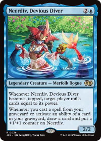Neerdiv, Devious Diver (Anime) - Foundations Jumpstart (J25) #36 - Rare Magic: The Gathering Trading Card