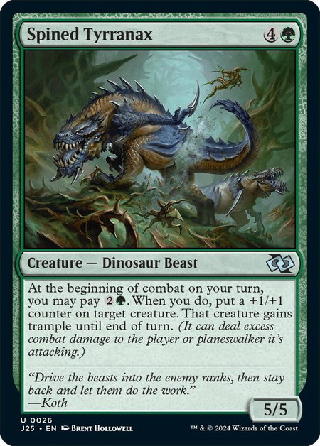Spined Tyrranax - Foundations Jumpstart Magic: The Gathering trading card