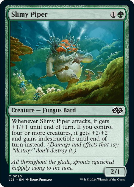Slimy Piper trading card from Foundations Jumpstart Slimy Piper - Foundations Jumpstart Magic: The Gathering trading card