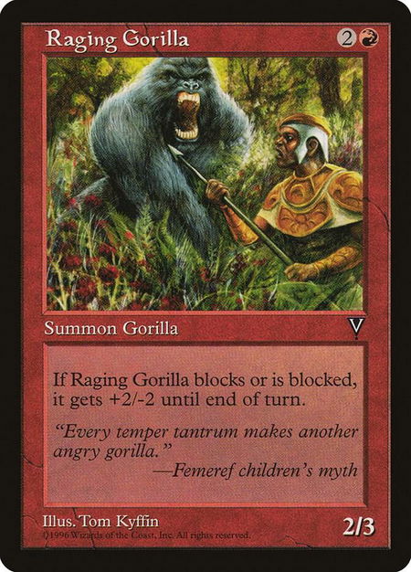 Raging Gorilla - Visions Magic: The Gathering trading card
