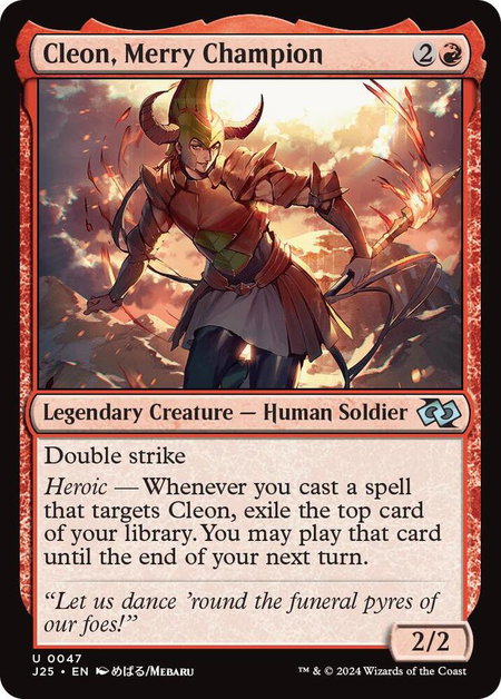 Cleon, Merry Champion (Anime) - Foundations Jumpstart Magic: The Gathering trading card