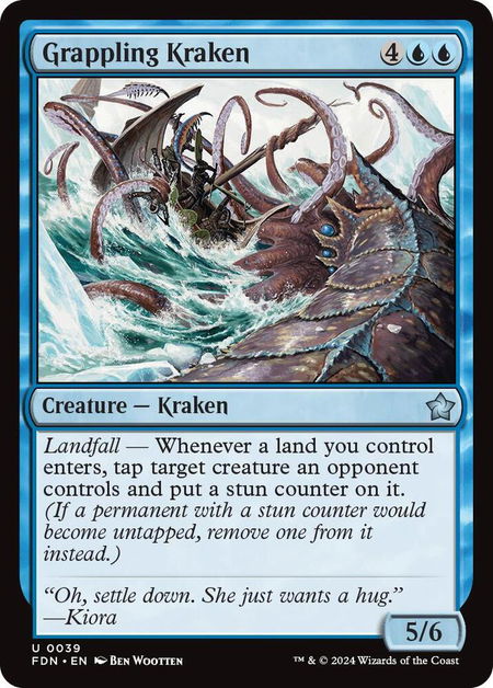 Grappling Kraken - Foundations Magic: The Gathering trading card