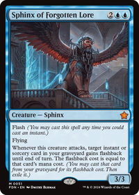 Sphinx of Forgotten Lore - Foundations (FDN) #51 - Mythic Magic: The Gathering Trading Card