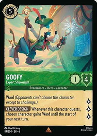 Goofy - Expert Shipwright - Azurite Sea (6) #89/204 - Rare Disney Lorcana Trading Card