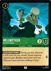 Bellwether - Assistant Mayor - Azurite Sea (6) #90/204 - Uncommon Disney Lorcana Trading Card