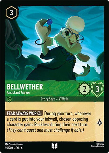 Bellwether - Assistant Mayor trading card from Azurite Sea Bellwether - Assistant Mayor - Azurite Sea Disney Lorcana trading card