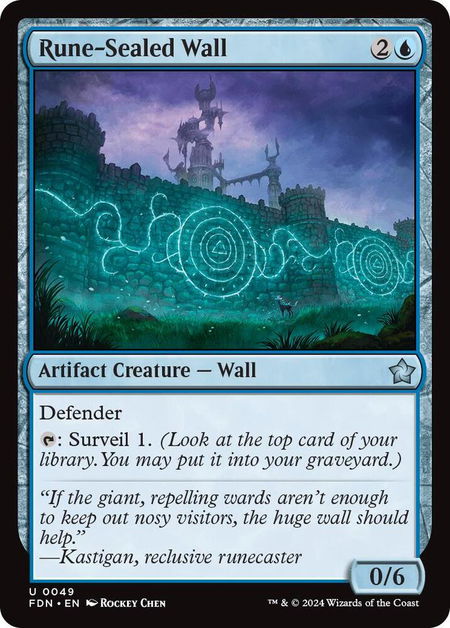 Rune-Sealed Wall - Foundations Magic: The Gathering trading card
