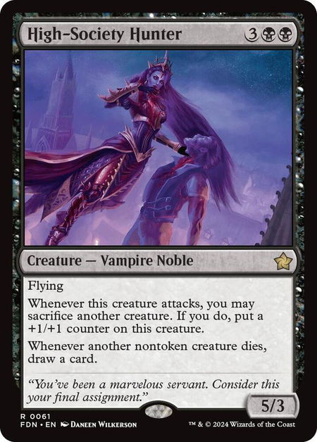 High-Society Hunter - Foundations Magic: The Gathering trading card