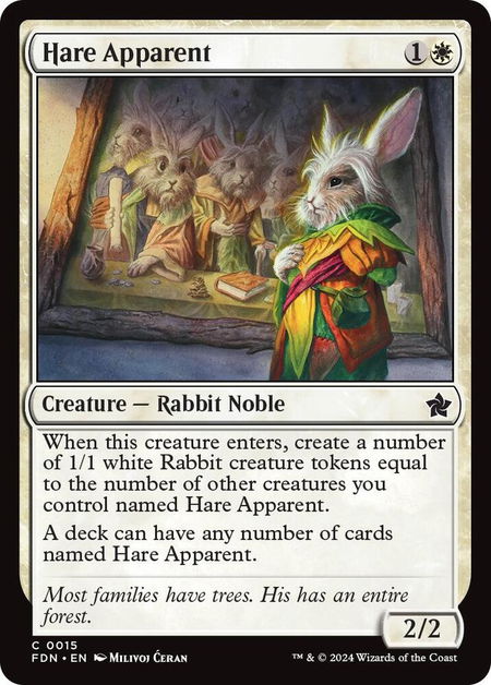Hare Apparent - Foundations Magic: The Gathering trading card