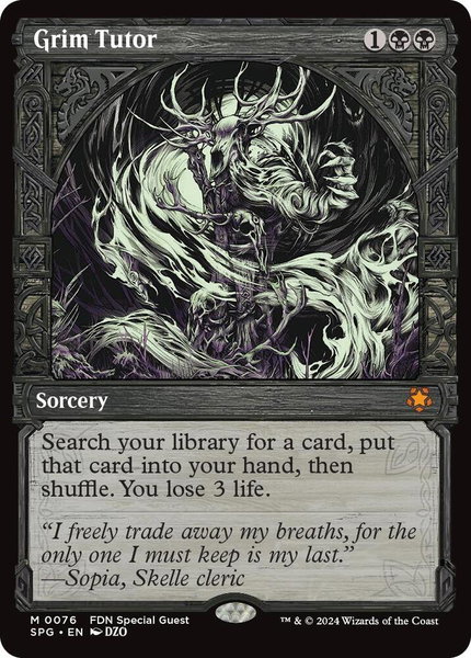 Grim Tutor (Showcase) trading card from Special Guests Grim Tutor (Showcase) - Special Guests Magic: The Gathering trading card