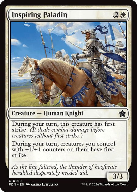 Inspiring Paladin - Foundations Magic: The Gathering trading card