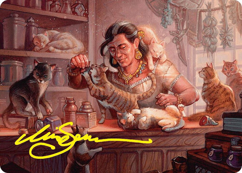 Cat Collector Art Card (1/54) (Gold-Stamped Signature) trading card from Art Series: Foundations Cat Collector Art Card (1/54) (Gold-Stamped Signature) - Art Series: Foundations Magic: The Gathering trading card
