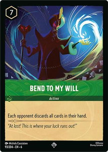 Bend to My Will - Azurite Sea (6) #93/204 - Super Rare Disney Lorcana Trading Card