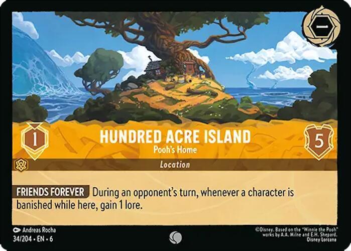 Hundred Acre Island - Pooh's Home - Azurite Sea Disney Lorcana trading card