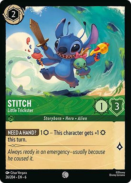 Stitch - Little Trickster trading card from Azurite Sea Stitch - Little Trickster - Azurite Sea Disney Lorcana trading card