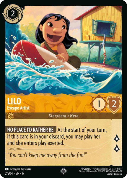 Lilo - Escape Artist - Azurite Sea Disney Lorcana trading card