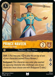 Prince Naveen - Vigilant First Mate - Azurite Sea (6) #9/204 - Uncommon Disney Lorcana Trading Card