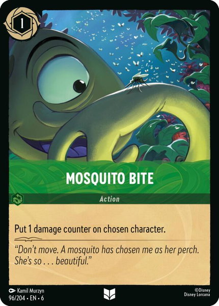 Mosquito Bite trading card from Azurite Sea Mosquito Bite - Azurite Sea Disney Lorcana trading card