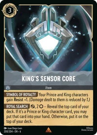 King's Sensor Core - Azurite Sea (6) #200/204 - Rare Disney Lorcana Trading Card