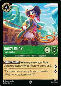 Daisy Duck - Pirate Captain - Azurite Sea (6) #81/204 - Super Rare Disney Lorcana Trading Card