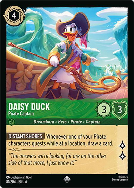 Daisy Duck - Pirate Captain - Azurite Sea Disney Lorcana trading card