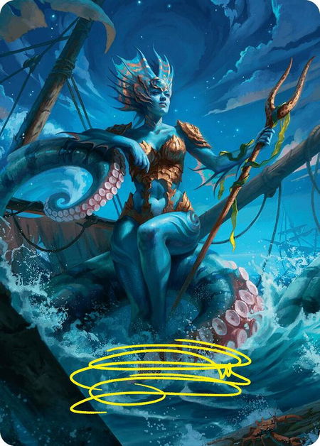 Kiora, the Rising Tide Art Card (30/54) (Gold-Stamped Signature) - Art Series: Foundations Magic: The Gathering trading card