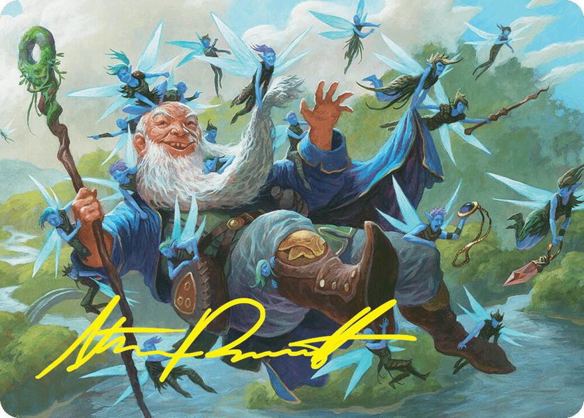Mischievous Mystic Art Card (7/54) (Gold-Stamped Signature) - Art Series: Foundations Magic: The Gathering trading card