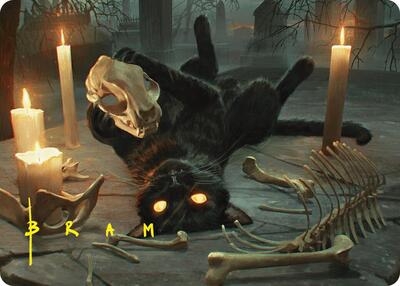 Nine-Lives Familiar Art Card (8/54) (Gold-Stamped Signature) - Art Series: Foundations (ASFDN) #8 - Special Magic: The Gathering Trading Card