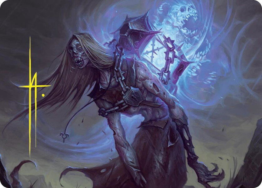 Soul-Shackled Zombie Art Card (9/54) (Gold-Stamped Signature) trading card from Art Series: Foundations Soul-Shackled Zombie Art Card (9/54) (Gold-Stamped Signature) - Art Series: Foundations Magic: The Gathering trading card