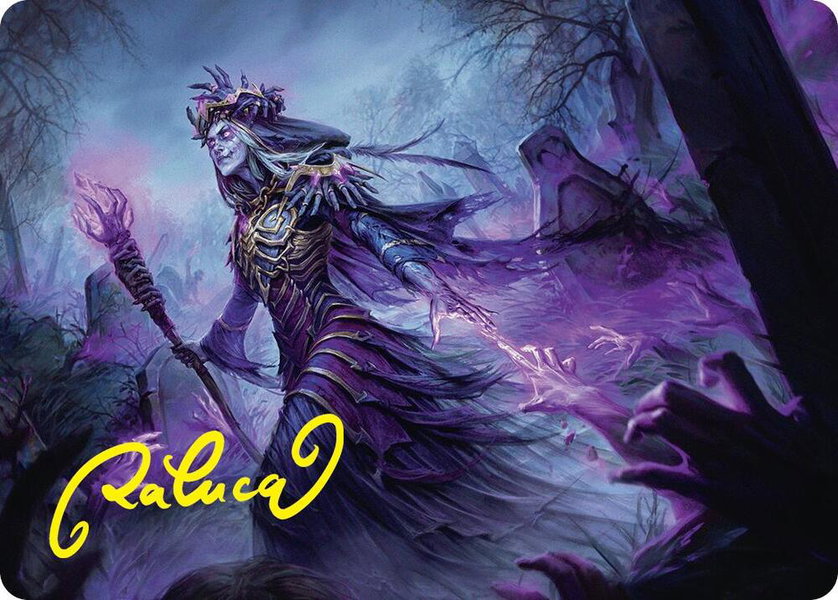 Zul Ashur, Lich Lord Art Card (10/54) (Gold-Stamped Signature) trading card from Art Series: Foundations Zul Ashur, Lich Lord Art Card (10/54) (Gold-Stamped Signature) - Art Series: Foundations Magic: The Gathering trading card