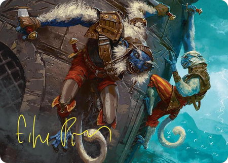 Goblin Boarders Art Card (11/54) (Gold-Stamped Signature) trading card from Art Series: Foundations Goblin Boarders Art Card (11/54) (Gold-Stamped Signature) - Art Series: Foundations Magic: The Gathering trading card