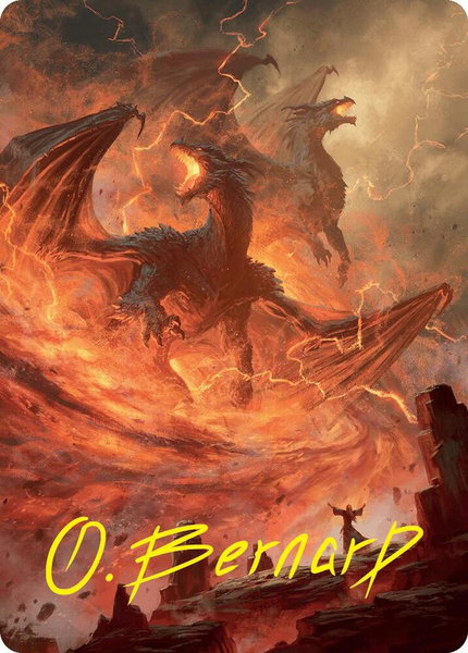 Rite of the Dragoncaller Art Card (38/54) (Gold-Stamped Signature) - Art Series: Foundations Magic: The Gathering trading card