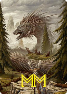 Quilled Greatwurm Art Card (44/54) (Gold-Stamped Signature) - Art Series: Foundations (ASFDN) #44 - Special Magic: The Gathering Trading Card