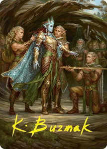 Lathril, Blade of the Elves Art Card (48/54) (Gold-Stamped Signature) - Art Series: Foundations (ASFDN) #48 - Special Magic: The Gathering Trading Card