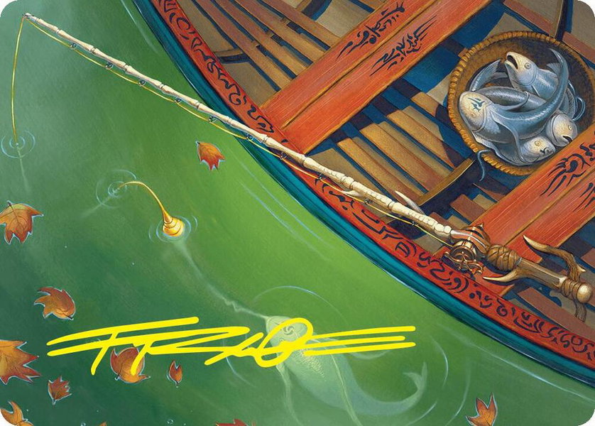 Fishing Pole Art Card (18/54) (Gold-Stamped Signature) trading card from Art Series: Foundations Fishing Pole Art Card (18/54) (Gold-Stamped Signature) - Art Series: Foundations Magic: The Gathering trading card