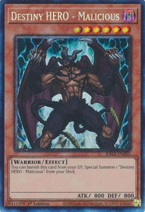 Destiny HERO - Malicious (PCR) - Quarter Century Bonanza #RA03-EN001 - Prismatic Collector's Rare YuGiOh Trading Card