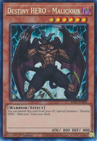 Destiny HERO - Malicious (PCR) - Quarter Century Bonanza YuGiOh trading card