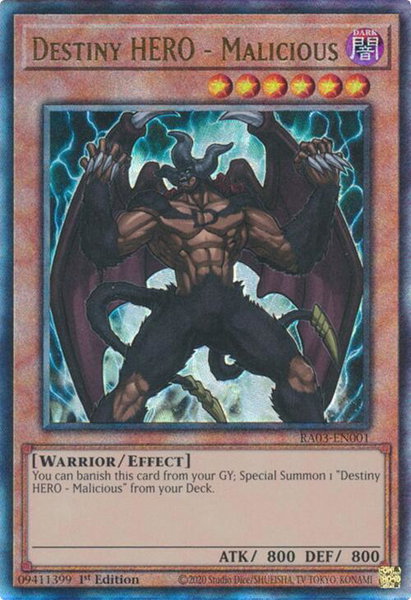 Destiny HERO - Malicious (PUR) - Quarter Century Bonanza YuGiOh trading card