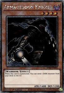 Armageddon Knight (Platinum Secret Rare) - Quarter Century Bonanza #RA03-EN002 - Platinum Secret Rare YuGiOh Trading Card