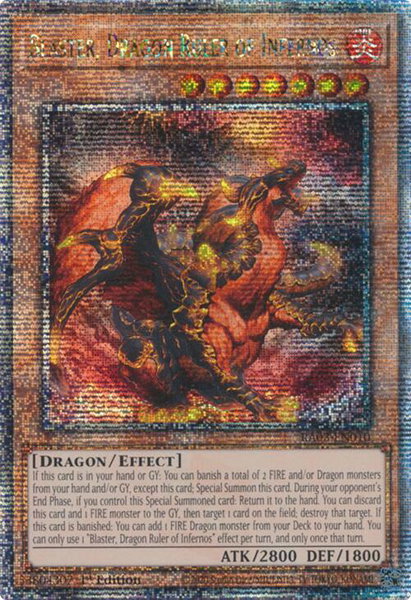 Blaster, Dragon Ruler of Infernos (Quarter Century Secret Rare) - Quarter Century Bonanza YuGiOh trading card