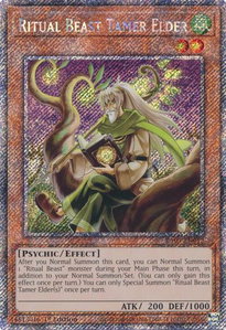 Ritual Beast Tamer Elder (Platinum Secret Rare) - Quarter Century Bonanza #RA03-EN012 - Platinum Secret Rare YuGiOh Trading Card