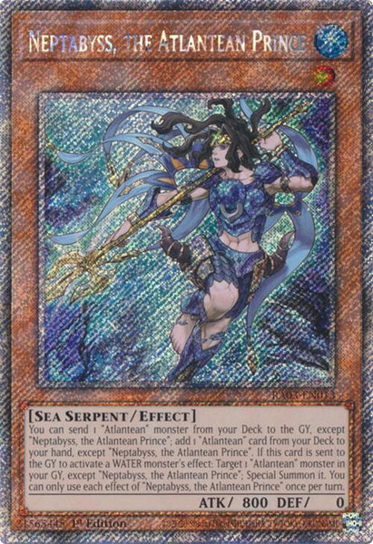 Neptabyss, the Atlantean Prince (Platinum Secret Rare) - Quarter Century Bonanza YuGiOh trading card