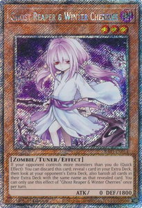 Ghost Reaper & Winter Cherries (Alternate Art) (Platinum Secret Rare) - Quarter Century Bonanza #RA03-EN014 - Platinum Secret Rare YuGiOh Trading Card